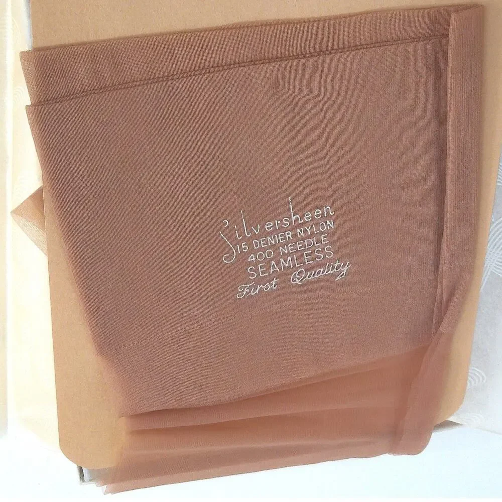 Vintage Tru Tone Silversheen Stockings Hosiery Sandalfoot Tan Size 10M SET OF 3